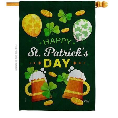 PATIO TRASERO Cheers on St Patrick Springtime Double-Sided Garden Decorative House Flag, Multi Color PA3903071